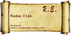 Rudas Elek névjegykártya